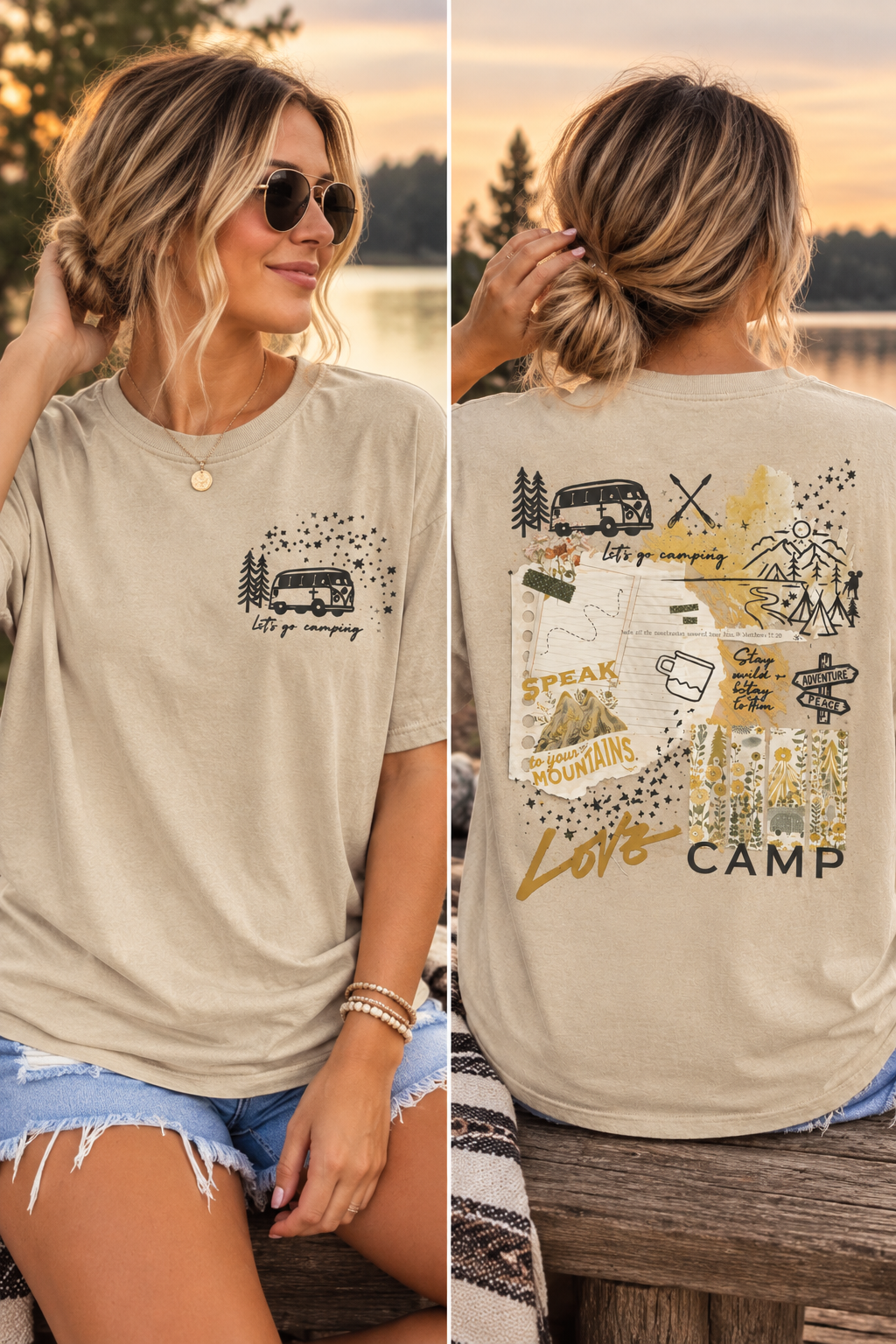 Let's go camping tee